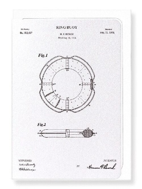 PATENT OF RING BUOY 1909  Greeting Card