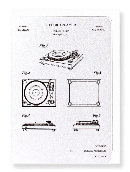 PATENT OF RECORD PLAYER 1979  Greeting Card