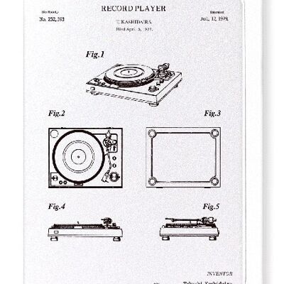 PATENT OF RECORD PLAYER 1979  Greeting Card
