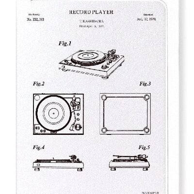 PATENT OF RECORD PLAYER 1979  Greeting Card