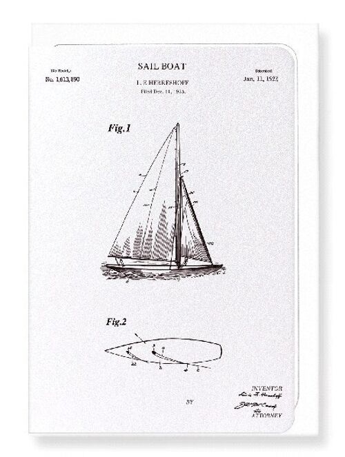 PATENT OF SAIL BOAT 1927  Greeting Card