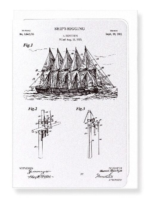PATENT OF SHIP'S RIGGING 1927  Greeting Card