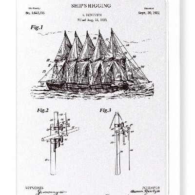 PATENT OF SHIP'S RIGGING 1927  Greeting Card