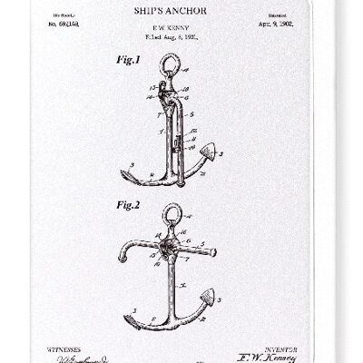 PATENTE DE ANCLA DE BARCO 1902 Tarjetas de felicitación