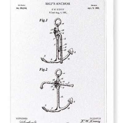 PATENT OF SHIP'S ANCHOR 1902  Greeting Card