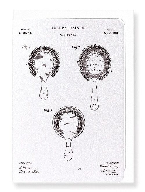 PATENT OF JULEP STRAINER 1889  Greeting Card