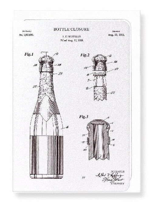 PATENT OF BOTTLE CLOSURE 1933  Greeting Card