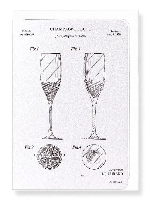 PATENT OF CHAMPAGNE FLUTE 1988  Greeting Card