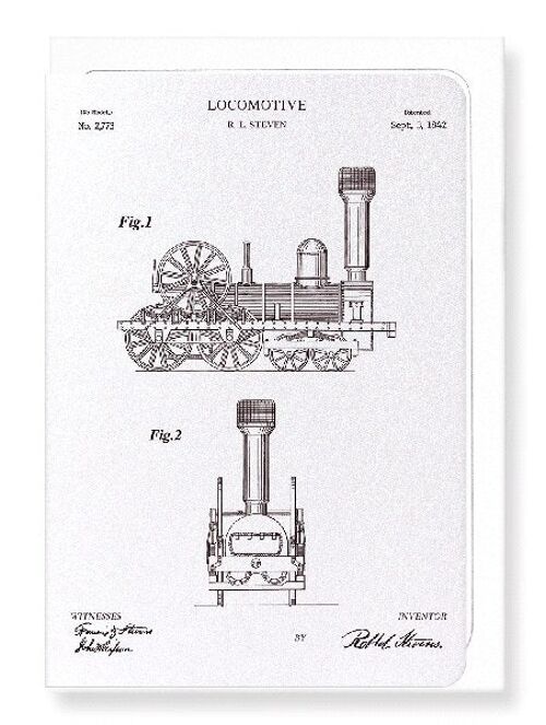 PATENT OF LOCOMOTIVE 1842  Greeting Card