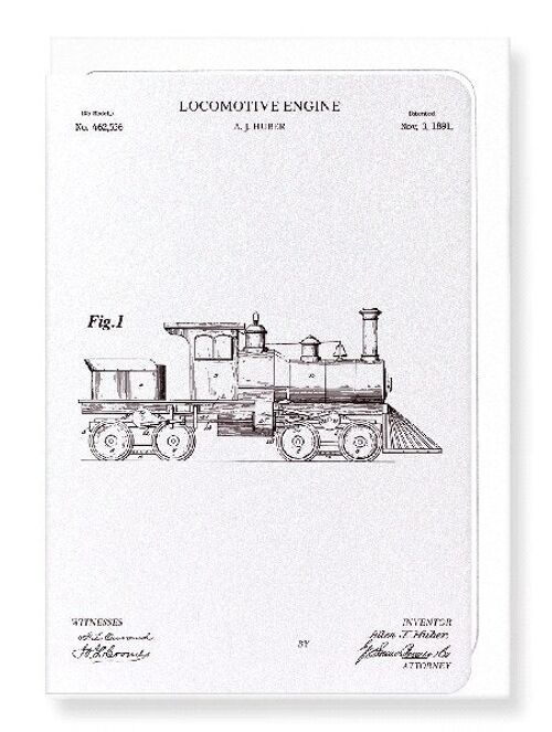 PATENT OF LOCOMOTIVE ENGINE 1891  Greeting Card