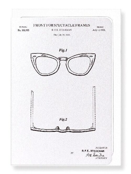 PATENT OF SPECTACLE FRAMES 1953  Greeting Card