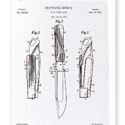 PATENT OF HUNTING KNIFE 1903  Greeting Card