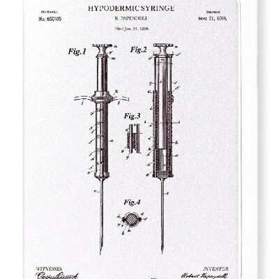 PATENT OF HYPODERMIC SYRINGE 1899  Greeting Card