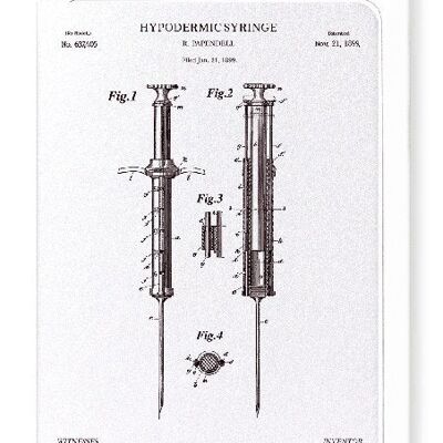 PATENT OF HYPODERMIC SYRINGE 1899  Greeting Card