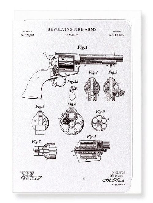 PATENT OF REVOLVING FIRE-ARMS 1875  Greeting Card