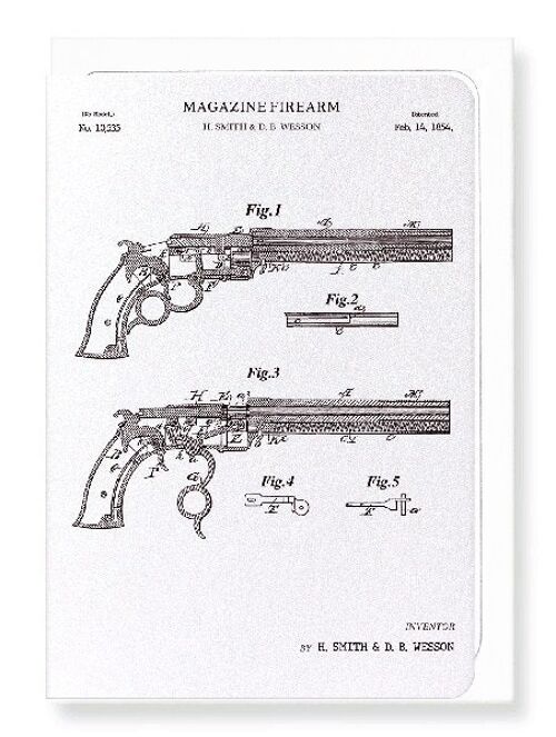 PATENT OF MAGAZINE FIREARMS 1854  Greeting Card