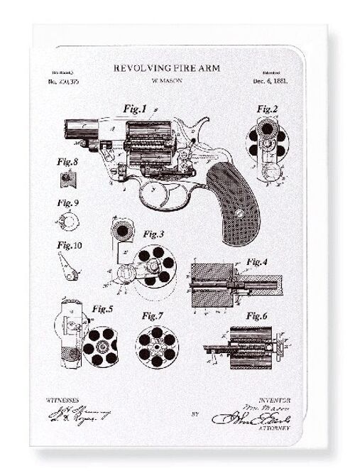 PATENT OF REVOLVING FIRE-ARMS 1881  Greeting Card