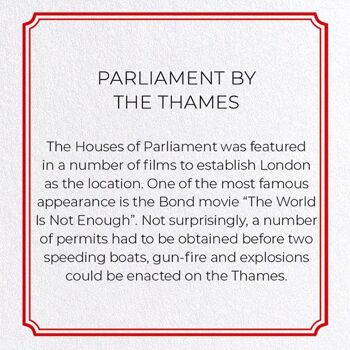 PARLEMENT PAR LA THAMES Carte de vœux 2