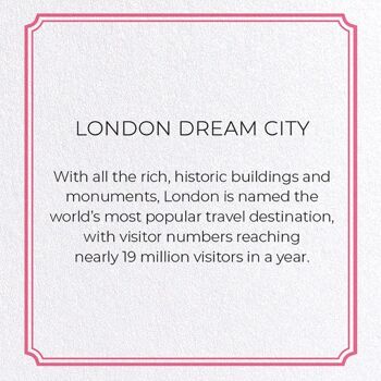 LONDRES DREAM CITY Carte de vœux 2
