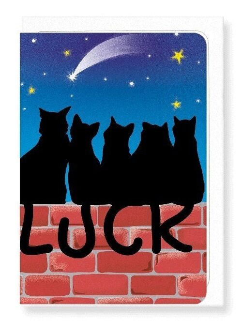 LUCKY BLACK CATS Greeting Card