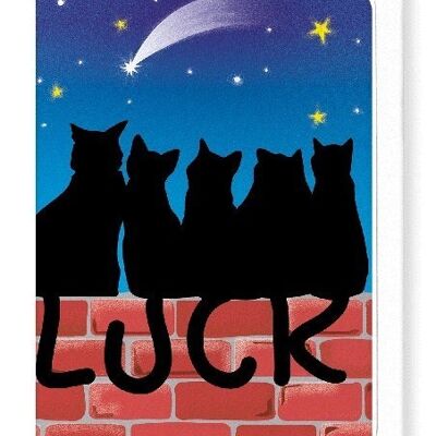 LUCKY BLACK CATS Greeting Card