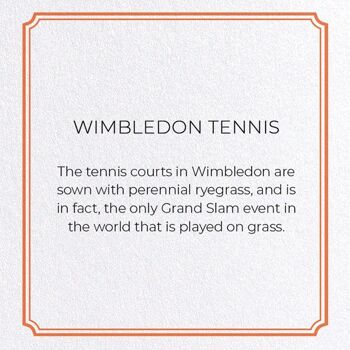 TENNIS DE WIMBLEDON Carte de vœux 2