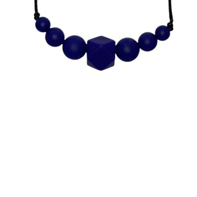 Breastfeeding Sensory Necklace - Mini Poosh sapphire blue