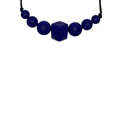 Collier Sensoriel Allaitement - Mini Poosh bleu saphir