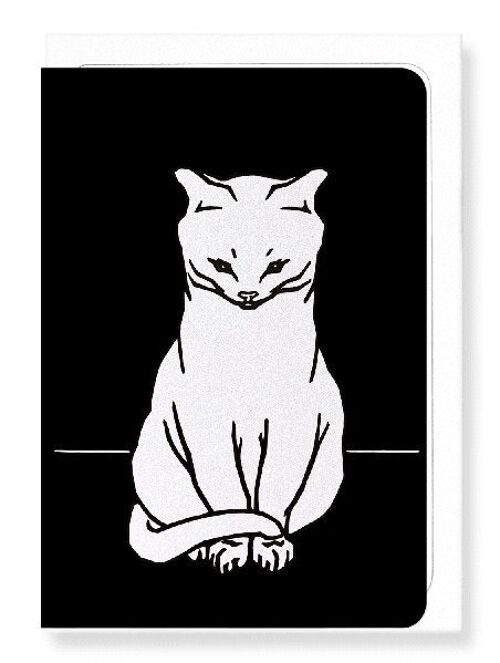 SITTING CAT 1918  IN WHITE Greeting Card
