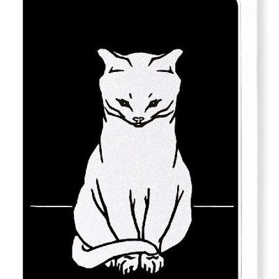 SITTING CAT 1918  IN WHITE Greeting Card