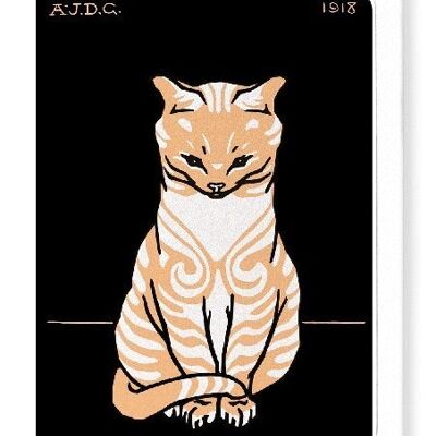 SITTING CAT 1918  Greeting Card