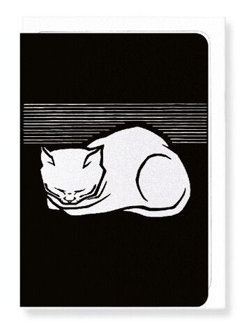 CHAT DORMANT 1917 EN BLANC Carte de vœux 1