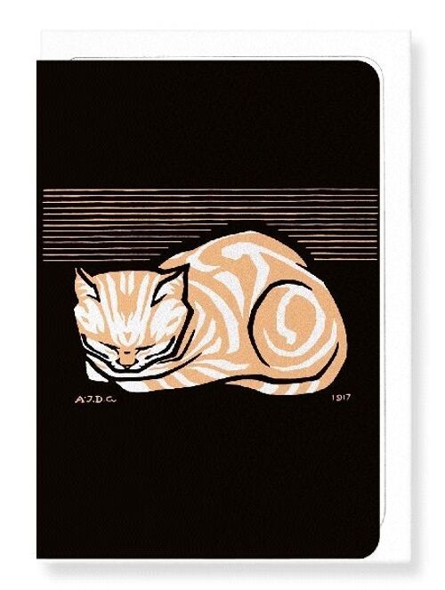 SLEEPING CAT 1917  Greeting Card