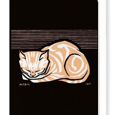 SLEEPING CAT 1917  Greeting Card