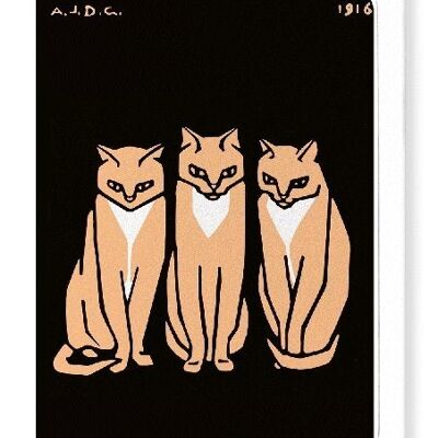THREE CATS 1916  Greeting Card