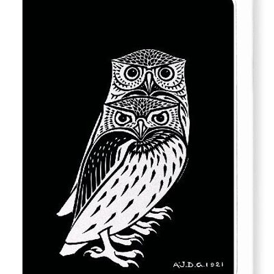 TWO OWLS 1921 Greeting Card