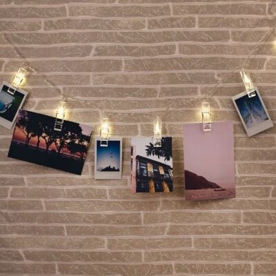 Cadena de luces con clip para fotos