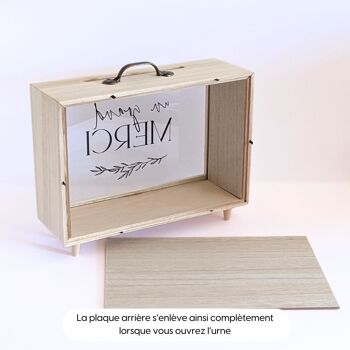 Urne en bois Un grand Merci | Urne anniversaire, bapteme, communion, mariage, départ retraite | Tirelire Cadeaux invités | Thème Voyage 7