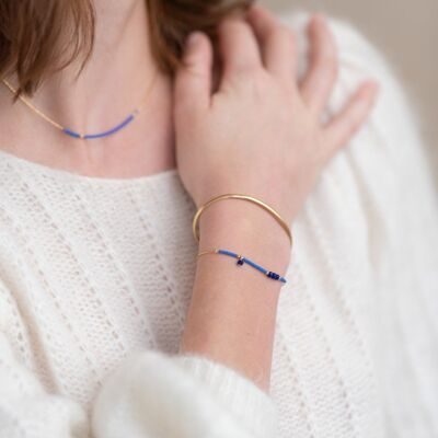 Bracelet La timide perlée bleue