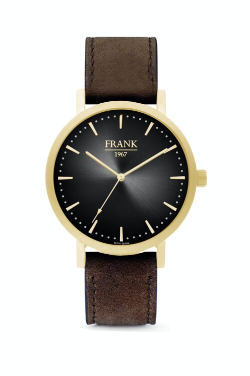 Frank 1967 Watch IPG Black Dial 42mm 5 ATM