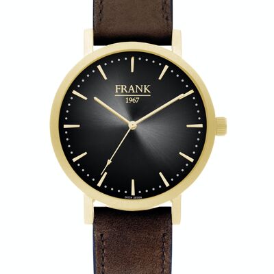 Frank 1967 Watch IPG Black Dial 42mm 5 ATM