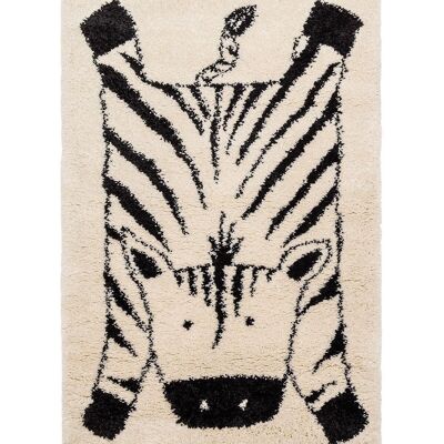 Zotteliger, dekorativer Zebra-Teppich