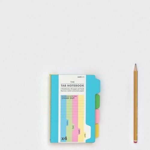 A6 (Set Of 4) Tab Notebooks In Colour