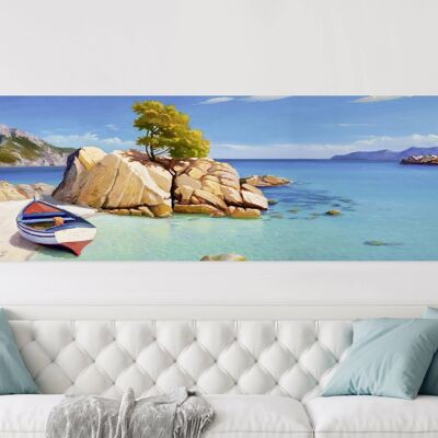 Cuadro con paisaje marino, impresión sobre lienzo: Adriano Galasso, Cala smeraldo