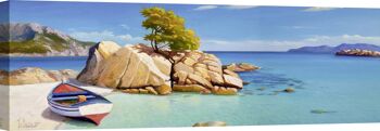 Peinture avec paysage marin, impression sur toile : Adriano Galasso, Cala smeraldo 2