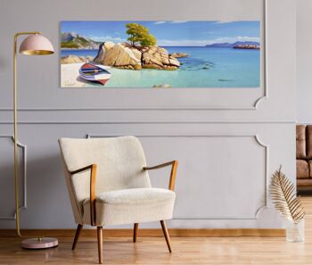 Peinture avec paysage marin, impression sur toile : Adriano Galasso, Cala smeraldo 3