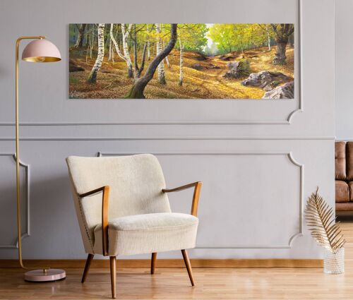 Quadro con paesaggio, stampa su tela: Adriano Galasso, Sentiero nel bosco