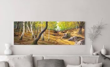 Image avec paysage, impression sur toile : Adriano Galasso, Chemin dans les bois 3