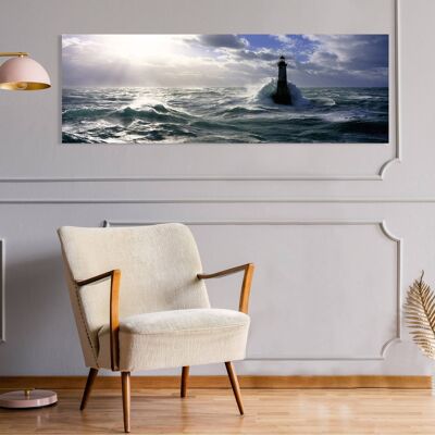 Leuchttürme und Meer Fotokunstdruck auf Leinwand: Jean Guichard, Phare d'Ar-Men, Mer d'iroise