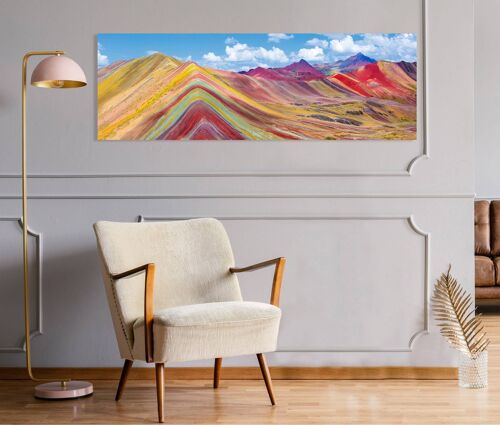 Quadro fotografico, stampa su tela: Pangea Images, La Montagna Arcobaleno di Vinicunca, Peru